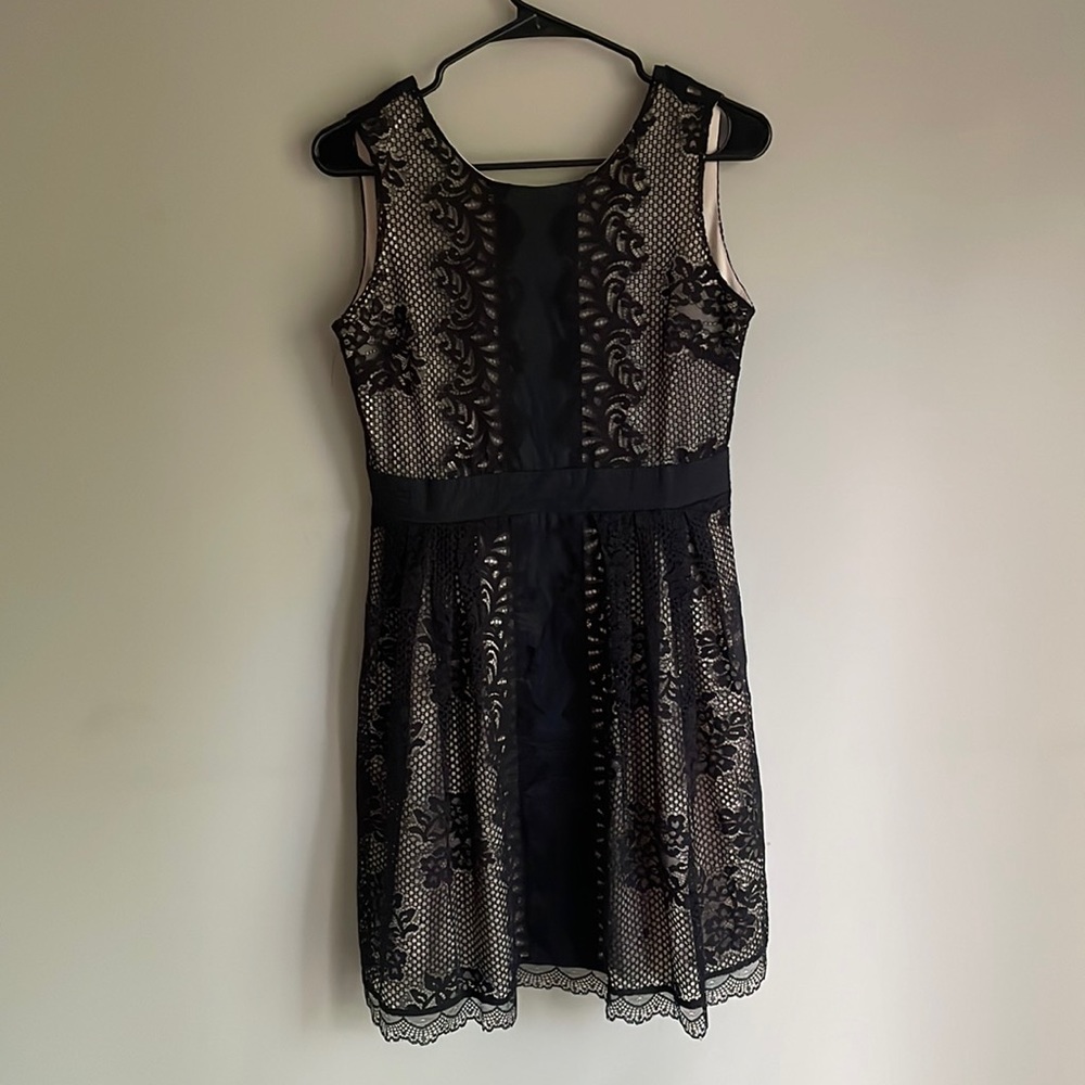 Miami Black lace with cicely underlay dress, size M